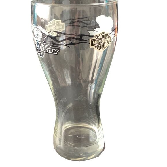 Pre Owned Harley Davidson Motorcycles Pilsner Glass Beer Thick Base Unique - Picture 5 of 11